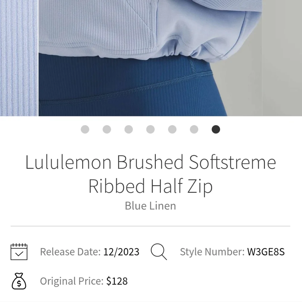 LULULEMON BRUSHED RIBBED SOFTSTREME HALF ZIP - Picture 4 of 14